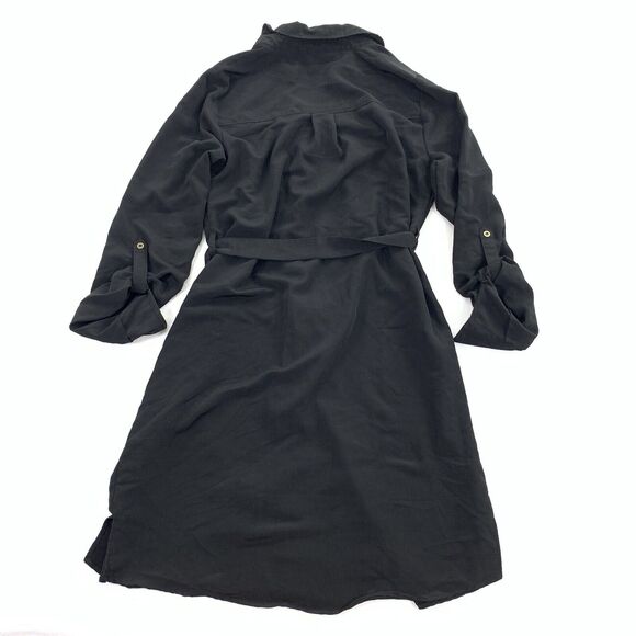 Motherhood Maternity Button Down Front Tunic Dress Size Small Womens Solid Black - Picture 2 of 6